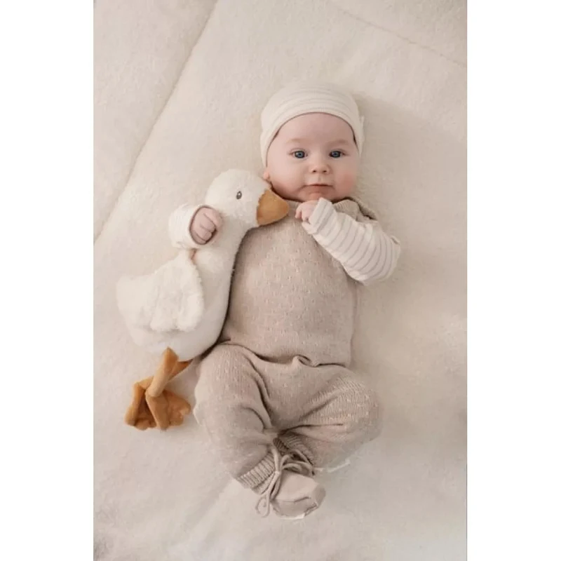 Salopeta din bumbac organic pentru bebelusi - Soft Beige Melee - Newborn Naturals - Little Dutch - 56 3