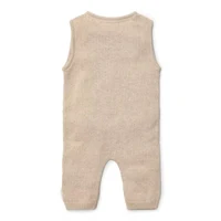 Salopeta din bumbac organic pentru bebelusi - Soft Beige Melee - Newborn Naturals - Little Dutch - 56 2