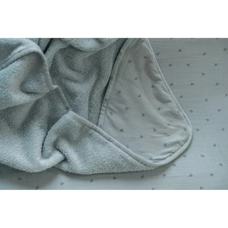 Prosop cu gluga din bumbac organic pentru bebelusi - 75x75 cm - Pure Denim Blue - Little Dutch 4