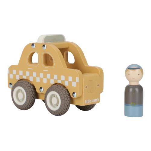 Masinuta din lemn FSC - Taxi - Little Dutch