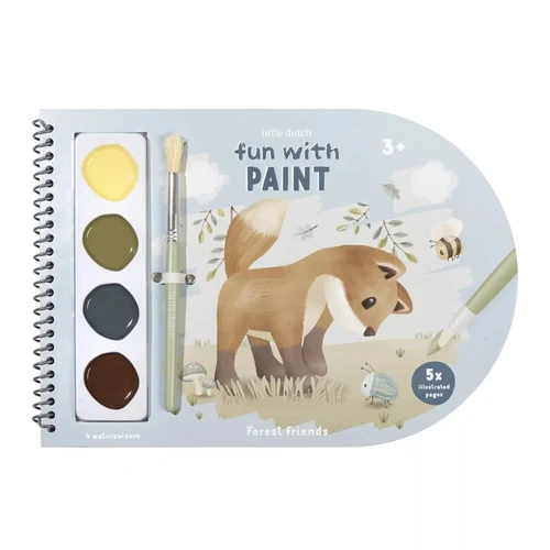 Книга для рисования с акварелью в комплекте – Forest Friends – Little Dutch