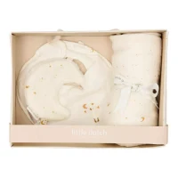 Set cadou din bumbac organic pentru bebelusi - Moon and Stars - Little Dutch