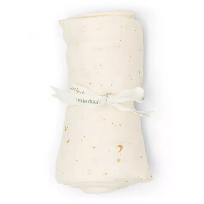 Set cadou din bumbac organic pentru bebelusi - Moon and Stars - Little Dutch 3