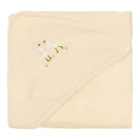 Set cadou cu prosop cu gluga si manusa de baie din bumbac organic pentru bebelusi - Little Goose - L 2