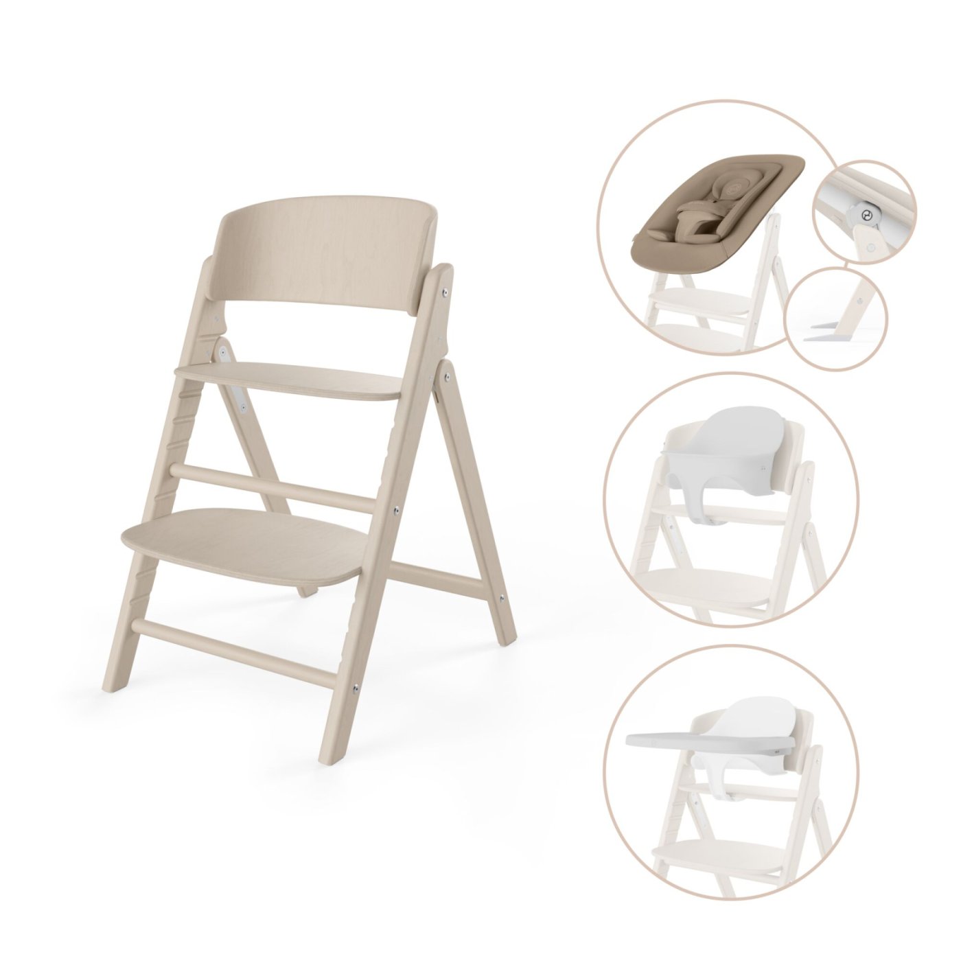 Scaun de masa pentru copii Cybex Gold Click & Fold 4 in 1, multifunctional, All Natural